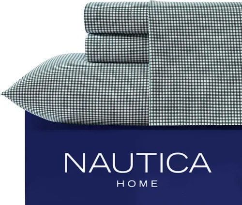 Vista 6 de Nautica - Juego de sábanas King, juego de ropa de cama de franela cepillada, artículos esenciales para habitación suaves y acogedores
