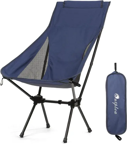 Vista 12 de Silla de camping portátil plegable, silla de senderismo ligera y compacta, silla de playa para adultos, azul