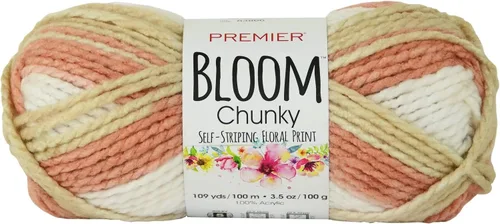 Vista 15 de Premier Yarns Bloom - Hilo grueso, hilo con patrón automático para ganchillo y tejer, Hydrangea, 3.5 oz, 109 yardas