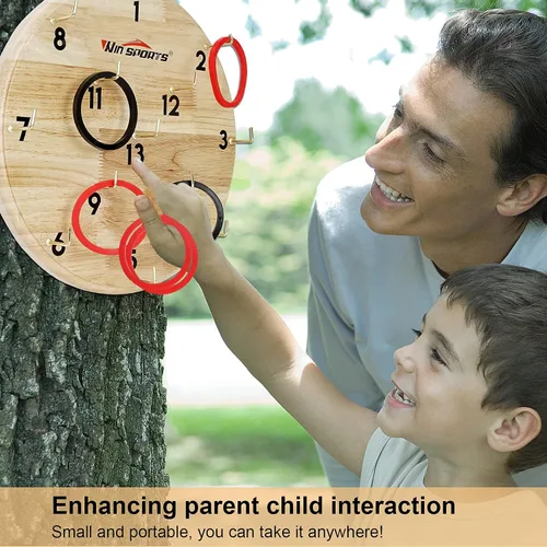 Vista 8 de Win SPORTS Juego de lanzamiento de anillos, interior y exterior, para niños y adultos, para la familia, divertida puerta trasera o para colgar