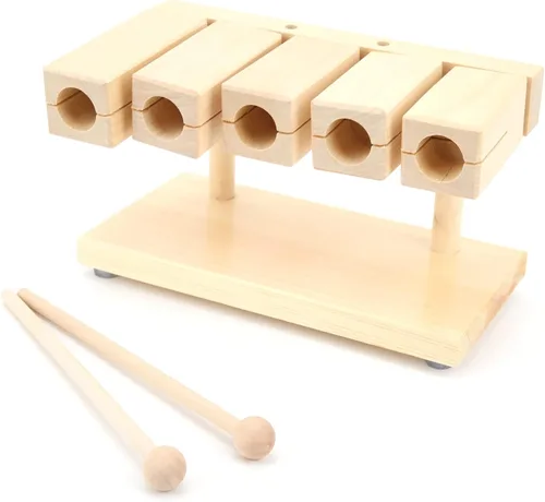 Vista 6 de Bloque de percusión de madera, 5 tonos, ritmo de arce, con martillo para música de ópera nacional