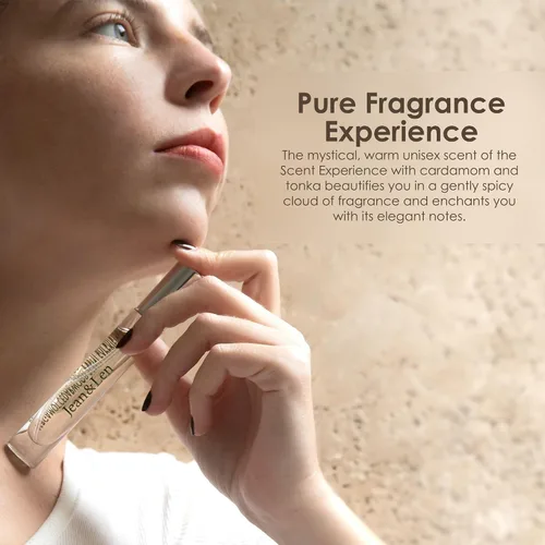 Vista 4 de Jean & Len Scent Experience Cardamom & Tonka, Eau de Toilette con fragancia de cardamomo y tonka, práctico mini perfume, ideal para llevar, botella