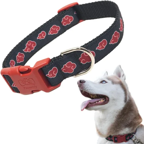 Vista 7 de Akatsuki - Collar de perro de anime para razas grandes, medianas y pequeñas, cachorro: collar ajustable de Naruto para mascotas, con licencia