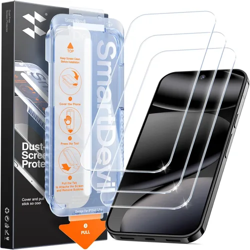 Vista 12 de SMARTDEVIL [Paquete de 3+3] Protector de pantalla para Google Pixel 7A con protector de lente de cámara, compatible con lector de huellas