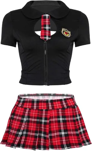 Vista 5 de TiaoBug - Conjunto de lencería para mujer, diseño de cuadros