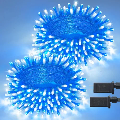 Vista 29 de JMEXSUSS - Tira de 100 luces led para interiores, 8 modos, enchufables, parpadeantes, 33 pies, luces navideñas para exteriores, a prueba de agua
