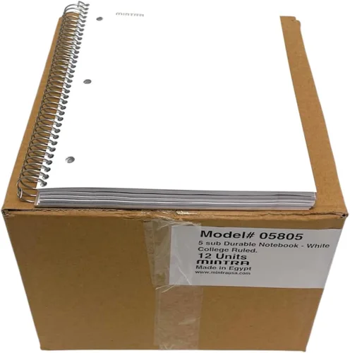 Vista 43 de Mintra Office Cuadernos de Espiral Duraderos, 5 Materias (Hielo Ártico, Rayado Universitario 1pk)