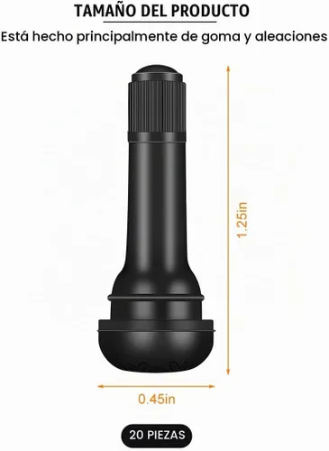 Vista 2 de Mandark 20 vástagos de válvula de neumático TR413 para automóvil, vástagos de válvula automotriz a presión, orificios de llanta sin cámara de 0.453