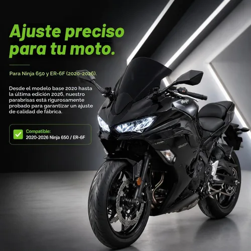 Vista 2 de Parabrisas para Ninja 650 ER6F 2020-2025 - PSLER Parabrisas Deflector de Viento Protector Carenado para 650 ER6F 2020-2025 (Negro)