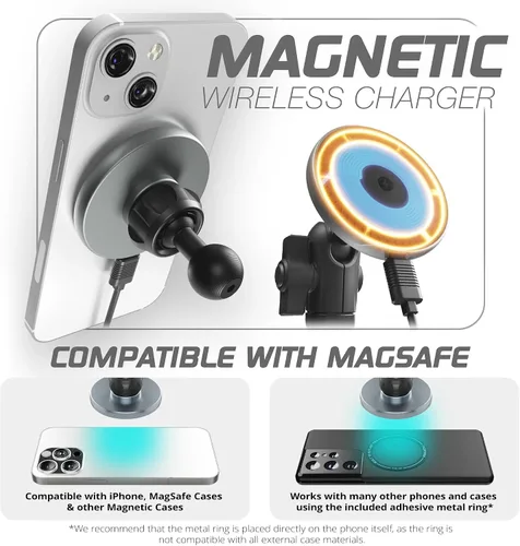 Vista 4 de Tackform Link - Soporte magnético de carga inalámbrica para teléfono, compatible con MagSafe, Ford F-150 2015-2020, Super Duty 2017-2021, Expedition