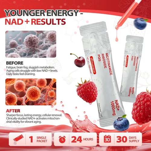 Vista 7 de Suplemento NAD, suplementos líquidos liposomales NAD+ de 1000 mg, alternativa de suplemento NMNH para hombres y mujeres, aumenta la energía celular