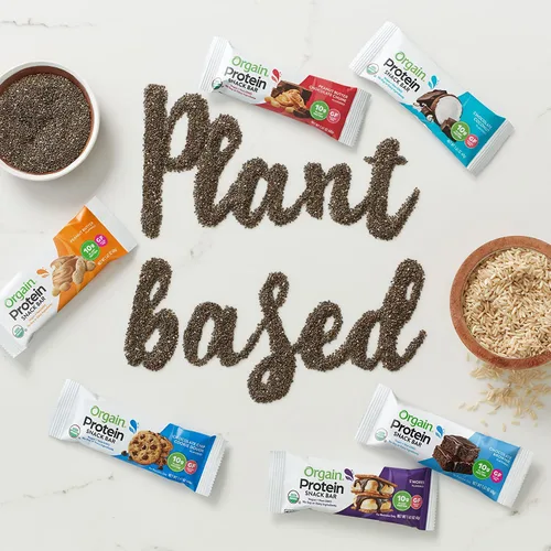 Vista 4 de Orgain – Paquete de polvo de proteína sabor chocolate con barras proteínicas de masa de galletas y chispas de chocolate (12 unidades) – Hecho sin