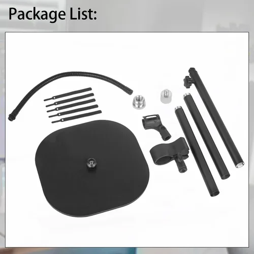 Vista 7 de Soporte para micrófono, cuello de cisne, para cantar, altura ajustable de 36 a 66 pulgadas, con base resistente para Samson Q2U Fifine AM8 Blue Yeti