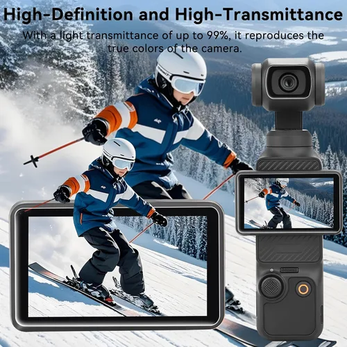 Vista 4 de Protector de pantalla de bolsillo 3 lentes antiarañazos para DJI Osmo Pocket 3 Vlogging Camera Creator Combo Accesorios 4 protectores de lente + 4