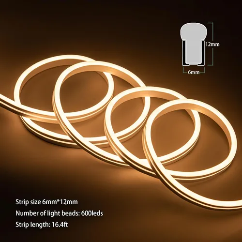 Vista 2 de Luces de tocador para espejo, luces de maquillaje estilo Hollywood con atenuador y fuente de alimentación, impermeables, 16.0 pies/16.4 ft, 600 LED