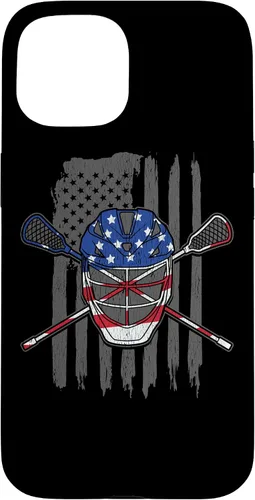 Vista 6 de iPhone 11 bandera estadounidense lacrosse Player Tee Lacrosse Portero caso