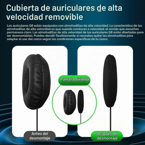 Vista 4 de Mesh 3.0 - Auriculares Bluetooth para motocicleta, 6 Riders Group V5.1, casco Bluetooth con intercambio de música y cancelación de ruido CVC