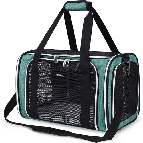 Vista 10 de BAGLHER Bolsa de Transporte para Gatos, Transportador de Mascotas Aprobado por Aerolíneas, de Cara Suave, Portador de Viaje para Mascotas, 5 Puertas