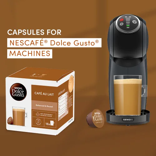Vista 2 de ¿Nescafe Dolce Gusto Caf? Au Lait, paquete de 3, 48 cápsulas en total.