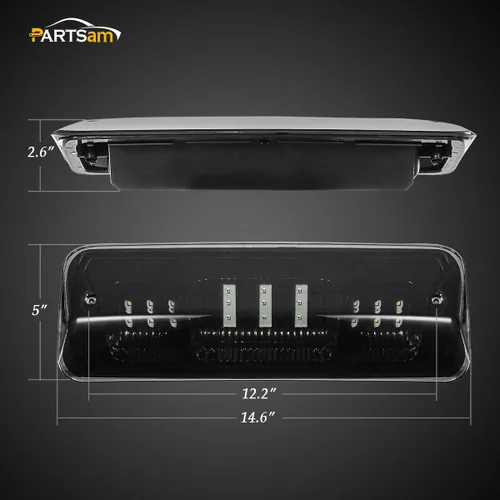 Vista 8 de Partsam Luz de freno de montaje alto 3ª tercera luz de freno de repuesto para Ford F150 F-150 2004 2005 2006 2007 2008 LED ahumada trasera cabina