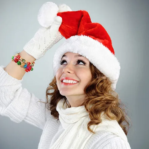 Vista 2 de ZOLEAROPY X-Mas - Pulseras de Navidad para mujer, diseño de cascabeles y cascabeles