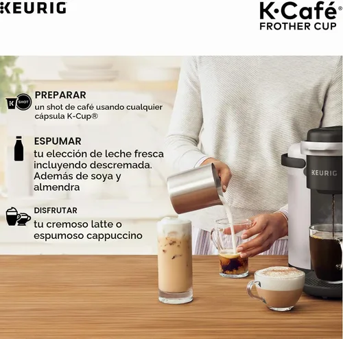 Vista 8 de Keurig Funciona con leche no láctea, espuma caliente y fría, solo cafeteras compatibles K-Café, 34 onzas, espumador de carbón