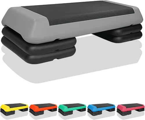 Vista 10 de Escalón de entrenamiento aeróbico ajustable con 4 elevadores para entrenamiento de plataforma de fitness y ejercicio