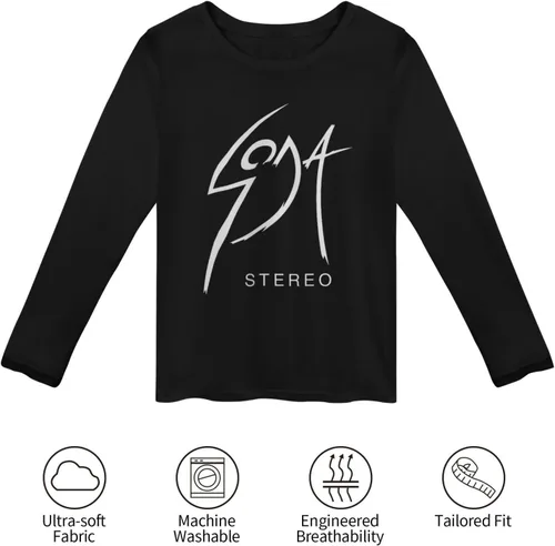 Vista 5 de Soda Stereo T Shirts Womens Fashion Lightweight Fall O-Neck Long Sleeve Tee Tops