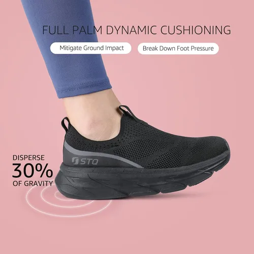 Vista 4 de STQ Slip on Sneakers Women Walking Shoes with Arch Support Memory Foam