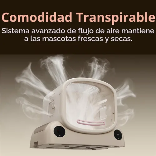 Vista 3 de PetSnowy Caja secadora para mascotas, diseño modular seguro, gran espacio de 80 litros, control inteligente de temperatura y aplicación, flujo