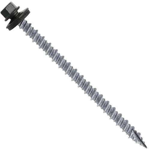 Vista 290 de Tornillos para techos de metal gris ABC 10 x 1 - Cabezal hexagonal - Arandela EPDM - Arandela de arranque automático/roscado - 1 bolsa - 250