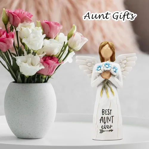 Vista 4 de Regalos para tía, ideas de regalo para tía, regalos de la mejor tía, regalo de cumpleaños para tías, figura esculpida pintada a mano