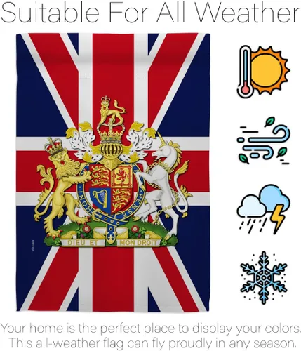 Vista 6 de Escudo de armas Bandera de la casa del Reino Unido, dulce vida, simpatía, recuerdo, conmemorativo, duelo, amor, apoyo, emoción, posible, bandera