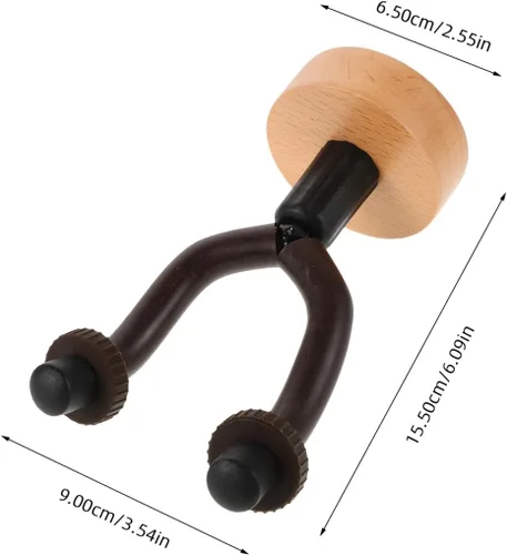 Vista 2 de ibasenice Gancho de pared para guitarra de madera, fácil instalación sin taladro, para guitarras eléctricas y bajas, soporte de madera resistente