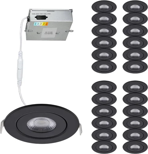 Vista 7 de WAC Lighting Lotos - Luz LED empotrable redonda ajustable de 2 pulgadas, 3000K blanco cálido, 6W, 530 lúmenes, clasificación IC hermética, 120V-277V