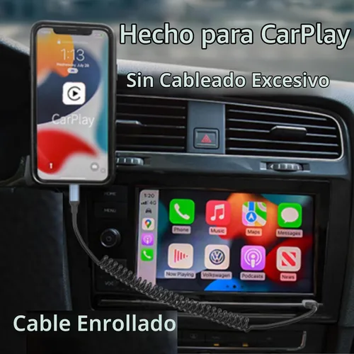 Vista 2 de Cable USB C en espiral, paquete de 2 cables de carga USB C retráctiles para iPhone 15, cable de carga de coche USB tipo C de 3 pies, cable de carga