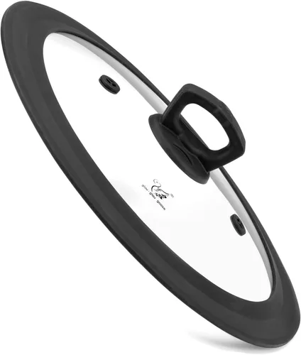 Vista 13 de Tapa universal de vidrio templado ventilado para sartén con borde de silicona resistente al calor, cubierta de tapa de salpicaduras de microondas