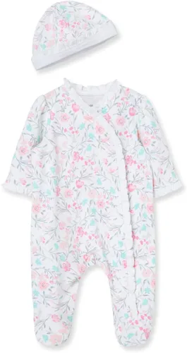 Vista 19 de Little Me Baby Girls 100% Cotton Footie and Cap Set, Preemie to 12 Months Conejitos para bebés