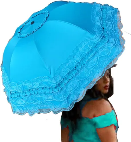 Vista 45 de WENDIN Sombrilla de encaje plegable vintage Paraguas gótico lluvia Anti-UV protección de encaje parasol cúpula Foto Props niñas sombrilla paraguas