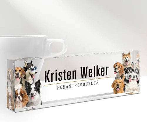 Vista 15 de Gowelly Placa de nombre personalizada para escritorio de oficina, placas de nombre personalizadas para escritorio, regalos personalizados