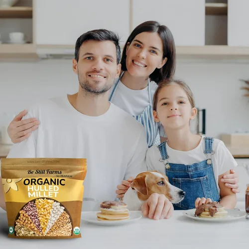 Vista 6 de Be Still Farms Grano de mijo descascarillado orgánico (5.8 libras) – Semillas de mijo entero a granel – Alto en fibra Cultivado en Estados Unidos