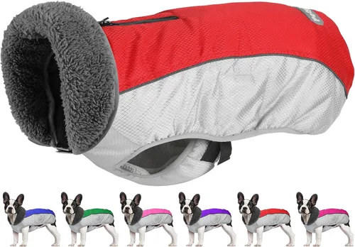 Vista 10 de Petglad Abrigo para perro, impermeable Ripstop, chaqueta de invierno para perros con agujero para correa, suéter de nieve reflectante ajustable