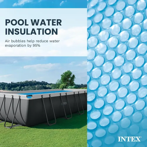 Vista 4 de Intex Cubierta solar para piscina de 18 x 9 pies con marco rectangular para piscinas al aire libre con bolsa de almacenamiento de transporte