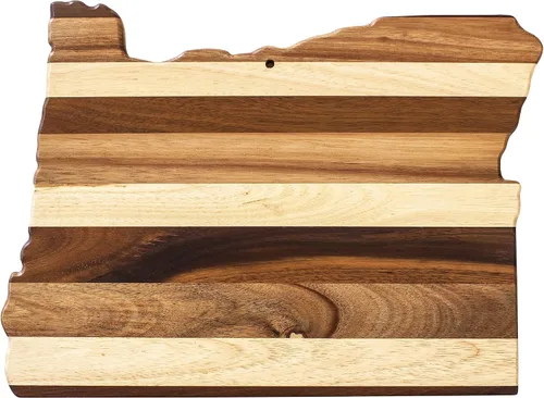 Vista 7 de Totally Bamboo Rock & Branch Shiplap Series Tabla de Cortar de Madera con Forma del Estado de Alabama y Bandeja para Servir Charcutería, Incluye