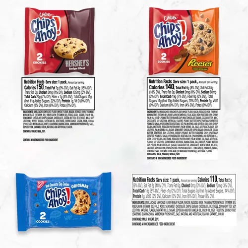 Vista 2 de CHIPS AHOY! Paquete variado de galletas, chispas de chocolate original, chispas de chocolate masticables con tazas de mantequilla de maní Reese's