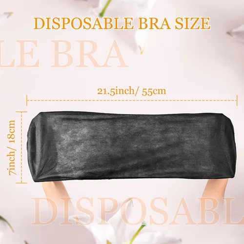 Vista 4 de Geyoga 100 piezas de sujetadores desechables no tejidos para mujer, ropa interior desechable para spa, paquete individual