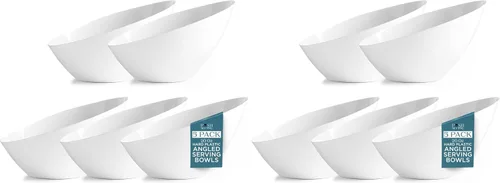 Vista 16 de Posh Setting Cuencos desechables de plástico negro, cuencos en ángulo, cuenco para dulces en ángulo, aperitivos de plástico y cuencos para papas