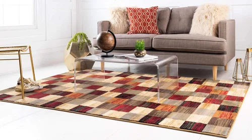 Vista 2 de Unique Loom Barista Collection - Alfombra Gava (2' 2" x 3' 1" Rectangular, Multi/ Marrón)