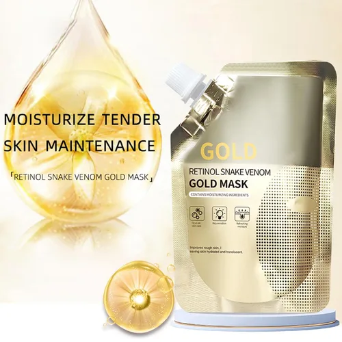 Vista 3 de Retinol Snake Venom Peptide Gold Mask Anti-envejecimiento Claro e Hidratante Mejora áspera Piel Peeling Máscara, Aprieta Hidratante Tonificación