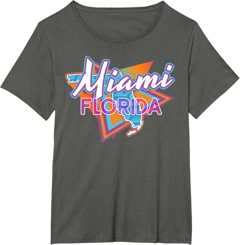 Vista 16 de Camiseta retro vintage de Miami Florida, Negro, S